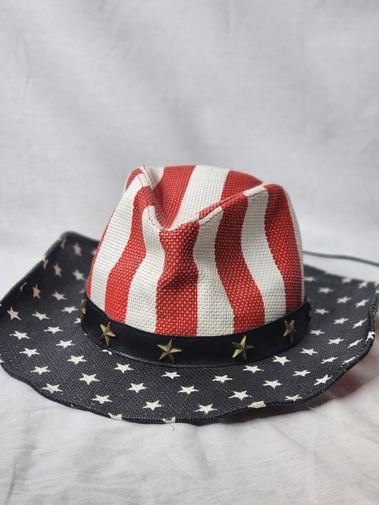 Unbranded Other - USA Western Cowboy Hat Straw Brim Classic American Flag Paper Hat Caps